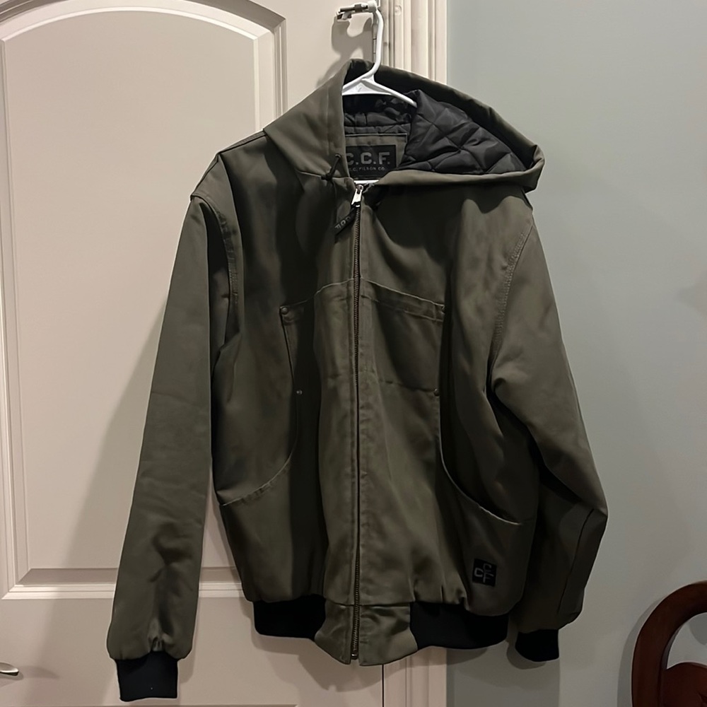 Filson Mens Canvas Utility Jacket. OD Green. NWOT